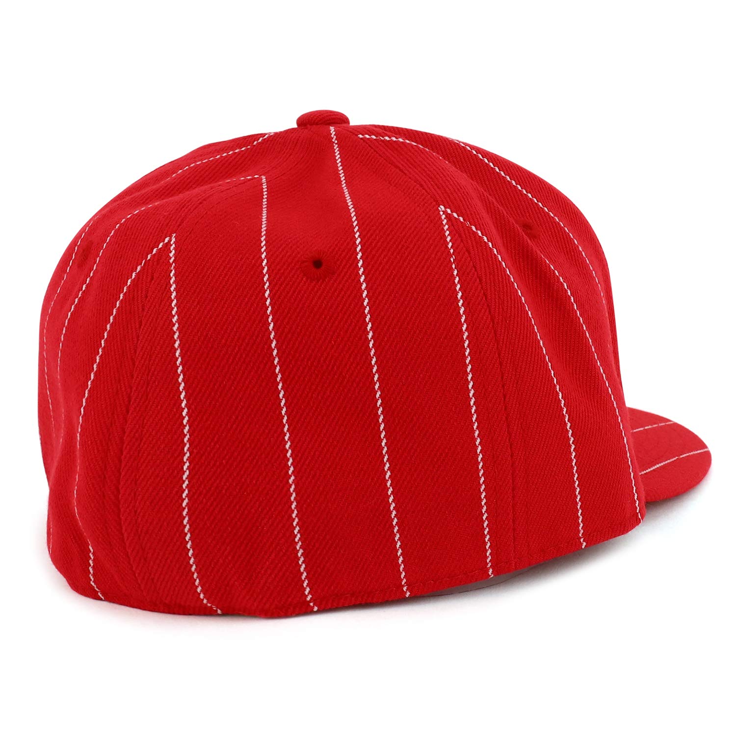 Armycrew Pin Striped Structured Flatbill Fitted Baseball Cap - Red - 7 1/4