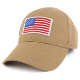 Armycrew USA White American Flag Embroidered Tactical Patch with Mesh Operator Cap