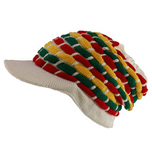 Armycrew Rasta RGY Ribbed Deep Crown Dreadlock Cotton Beanie Visored Hat