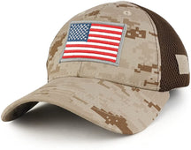 US American Flag Original with Grey Border Embroidered Patch Low Crown Adjustable Tactical Mesh Cap