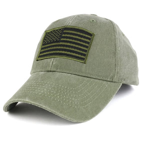Armycrew USA American Flag Embroidered Subdued Olive Tactical Patch with Adjustable Operator Cap