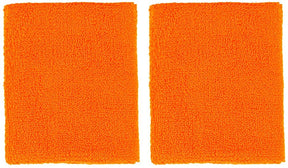 Extra Wide Athletic Soft Terry Cloth Sweat Wrist Band 2pc Set - ORANGE