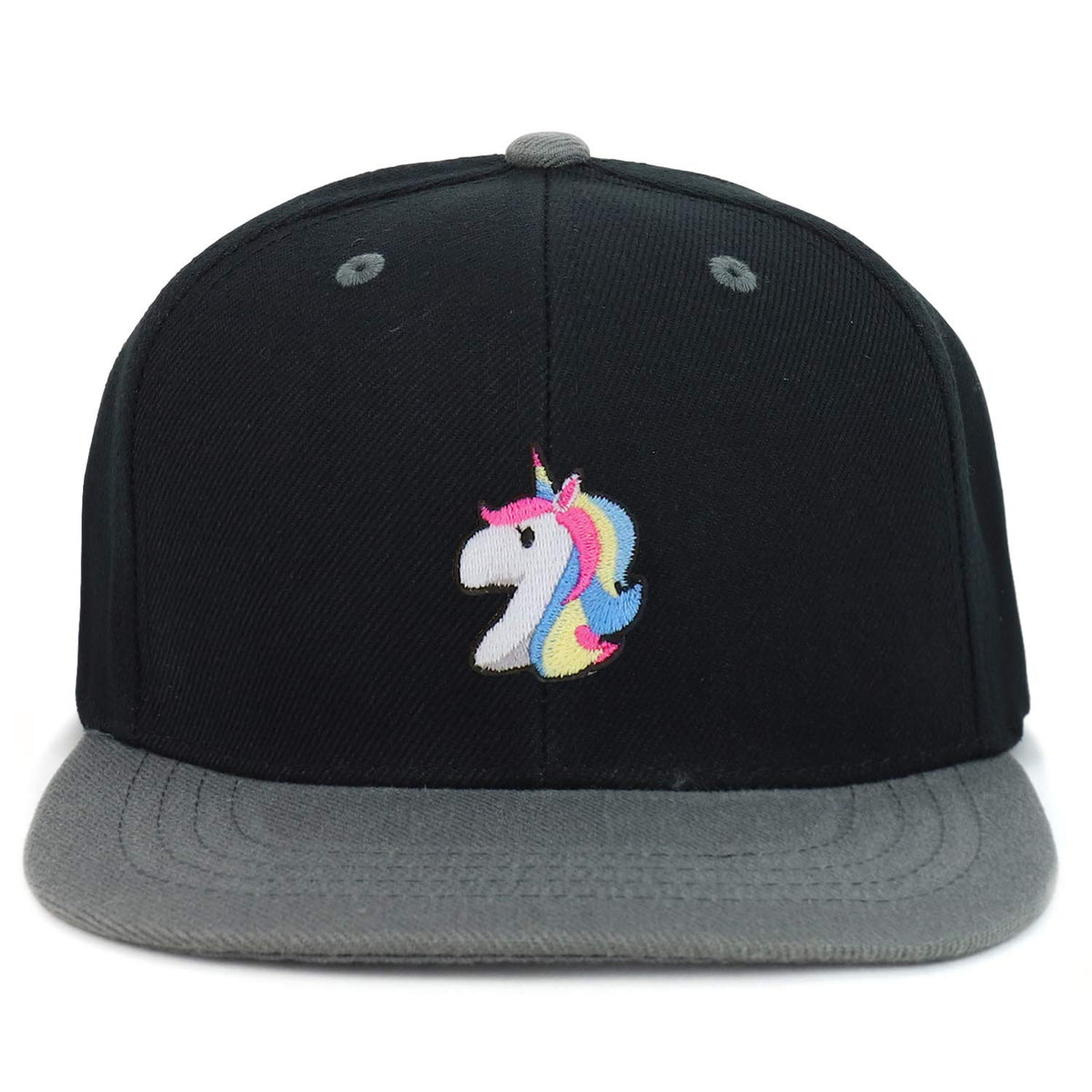 Armycrew Youth Kid's Unicorn Patch Flat Bill Snapback 2-Tone Baseball Cap