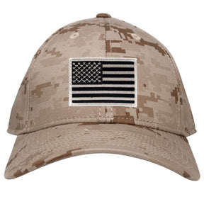 Low Profile US American Flag Patch Camo Cap - DES