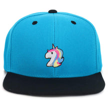 Armycrew Youth Kid's Unicorn Patch Flat Bill Snapback 2-Tone Baseball Cap