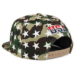 Armycrew Big USA 3D Embroidered with Star Pattern Flat Bill Snapback Cap