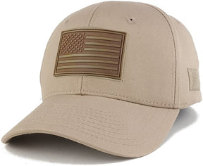 Armycrew US American Flag Coyote 3D Rubber Tactical Patch with Adjustable Structured Operator Cap