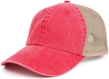 Armycrew Blank Washed Pigment Dyed Twill Unstructured Trucker Baseball Cap