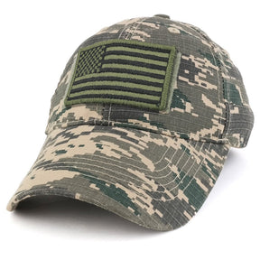 Armycrew USA Olive Flag Tactical Patch Cotton Adjustable Baseball Cap