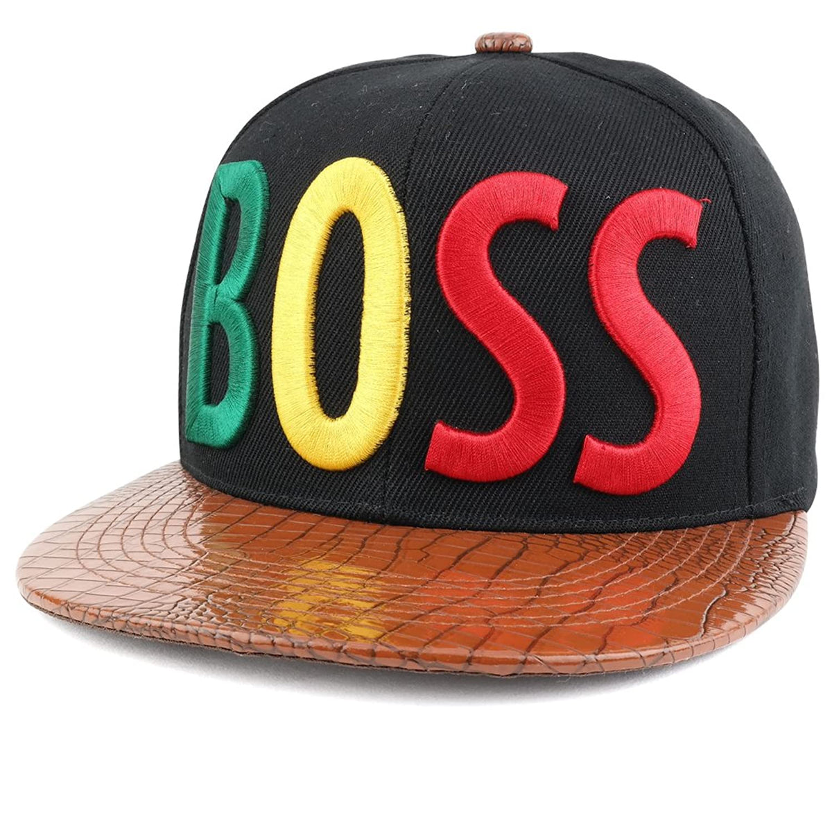 Armycrew Rasta RGY 3D Embroidered Snapback Cap with PVC Visor