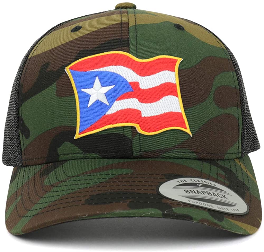 Armycrew Puerto Rico Waving Flag Patch Mesh Trucker Cap