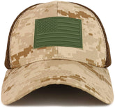 Armycrew US American Flag Olive Rubber 3D Tactical Patch Air Mesh Flex Cap