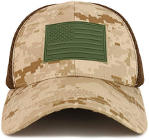 Armycrew US American Flag Olive Rubber 3D Tactical Patch Air Mesh Flex Cap