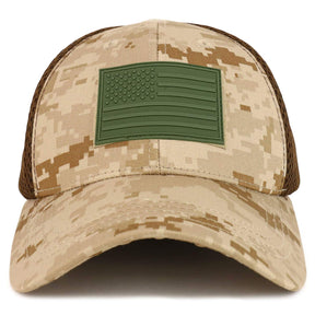 Armycrew US American Flag Olive Rubber 3D Tactical Patch Air Mesh Flex Cap