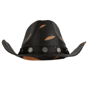 Armycrew Paper Straw Toyo Western Black Cowboy Cowgirl Hat