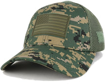 US American Flag OLIVE 2 Rubber 3D Tactical Patch Low Crown Adjustable Mesh Cap