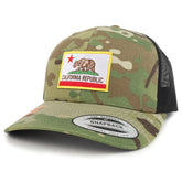 Armycrew California State Flag Patch Camouflage Structured Trucker Mesh Baseball Cap