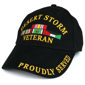 Armycrew Desert Storm War Veteran Ribbon Embroidered Structured Baseball Cap