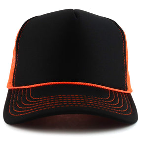 Armycrew High Crown Foam Front Neon Mesh Back Trucker Cap