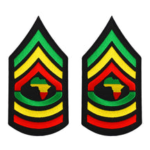 Armycrew Sergeant Military RGY Rasta and Embroidered Iron on Patch 2 Pack - Leaf