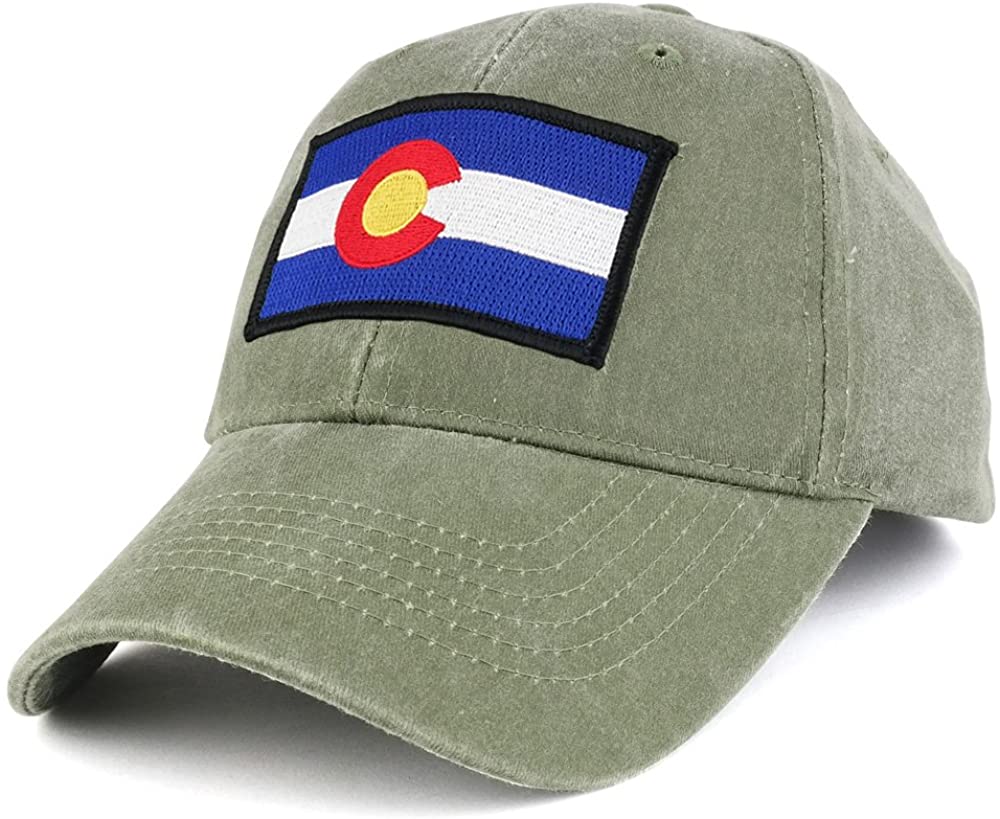 Armycrew Colorado State Flag Embroidered Tactical Patch with Adjustable Operator Cap - Black