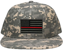 Armycrew Flat Bill Digital Camo American Flag Patch Snapback Cap - ACU - Black Grey