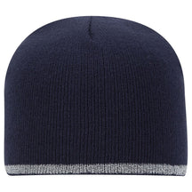 Armycrew 8 Inches Reflective Knit Short Beanie - Black