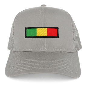 Rasta Green Yellow Red Embroidered Iron on Patch Adjustable Trucker Mesh Cap