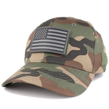 Armycrew USA Patriotic Black 2 American Flag Rubber Tactical Patch Adjustable Structured Operator Cap - ACU