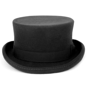 Armycrew Men's 100% Wool Felt Classic Genuine Top Hat with Grosgrain Band