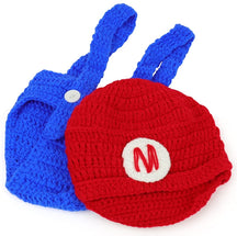 Armycrew Mario and Luigi Infant 2 Piece Outfit Crochet Hat and Pants - Luigi Green
