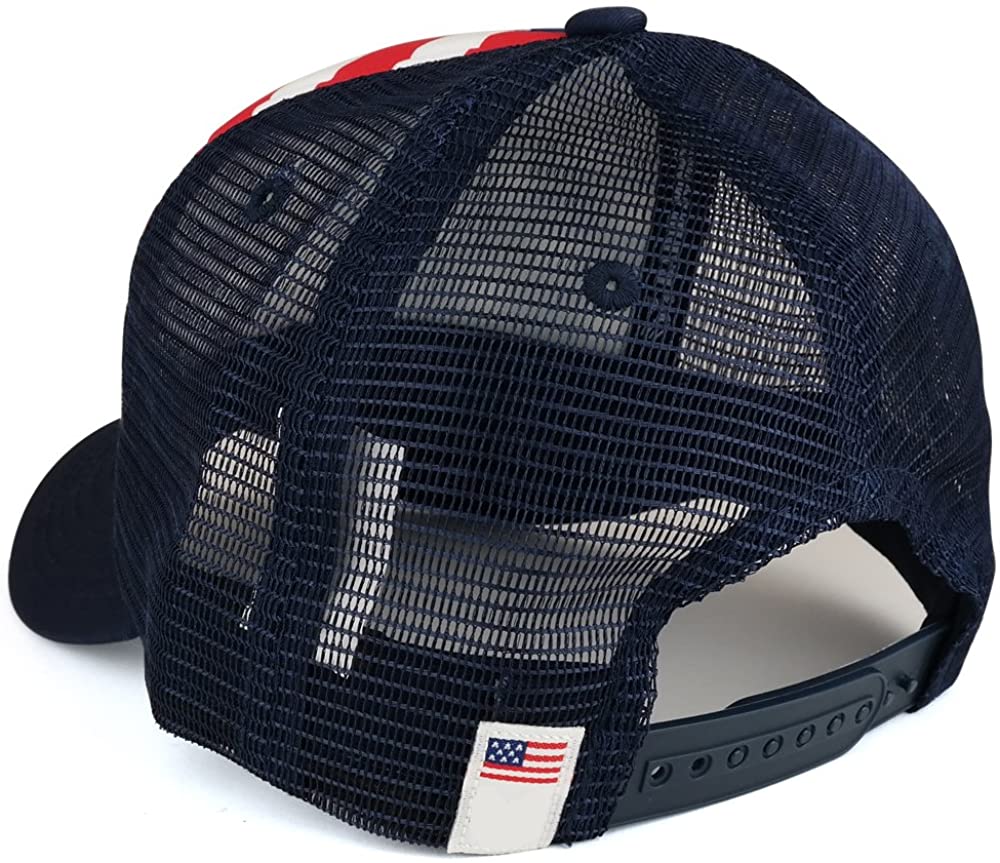 Armycrew USA Flag Stars and Stripes Printed Foam Mesh Back Adjustable Trucker Cap