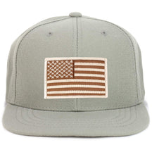 Armycrew Youth Kid Size Desert American Flag Patch Flat Bill Snapback Baseball Cap