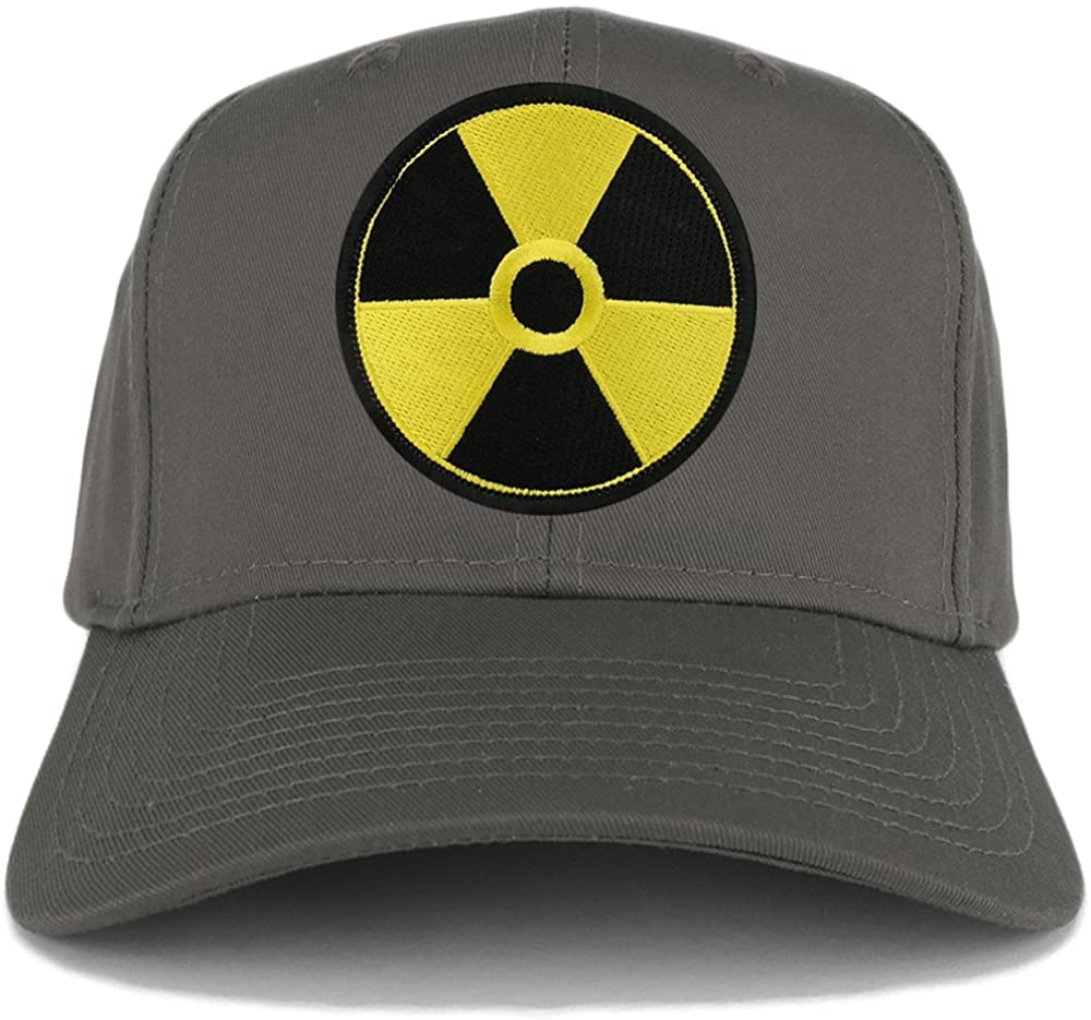 Radiation Circular Black Yellow Embroidered Iron on Patch Adjustable Baseball Cap