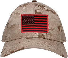 Low Profile US American Flag Patch Camo Cap - DES