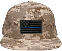 Armycrew Flat Bill Digital Camo American Flag Patch Snapback Cap - Desert - Black Grey