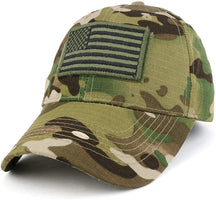Armycrew USA Olive Flag Tactical Patch Cotton Adjustable Baseball Cap
