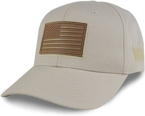 Armycrew US American Flag Coyote 3D Rubber Tactical Patch with Adjustable Structured Operator Cap