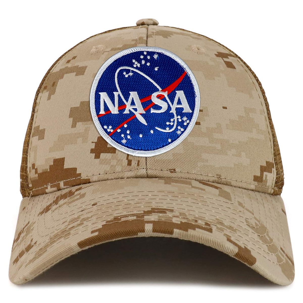Armycrew NASA Meatball Logo Patch Camouflage Structured Mesh Trucker Cap