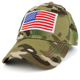 Armycrew USA White American Flag Embroidered Tactical Patch with Adjustable Operator Cap