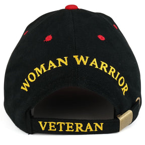 Woman Warrior USA Flag Embroidered Structured Cotton Twill Baseball Cap