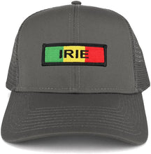 Irie Green Yellow Red Embroidered Iron on Patch Adjustable Trucker Mesh Cap
