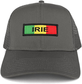 Irie Green Yellow Red Embroidered Iron on Patch Adjustable Trucker Mesh Cap