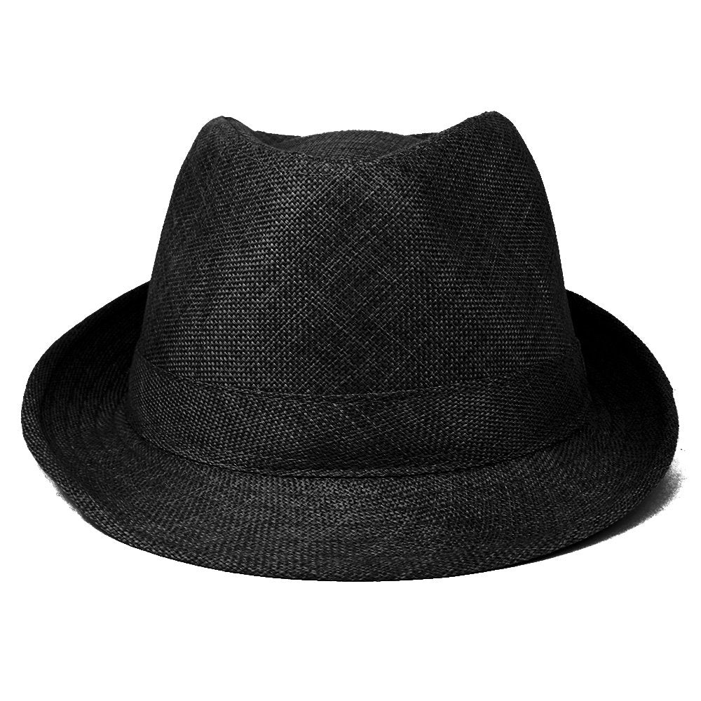 Mens Stylish Lightweight Linen Solid Color Fedora Hat
