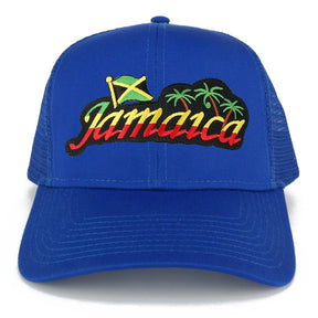 RGY Rasta Jamaica Text Island Palm Tree Iron on Patch Ajustable Trucker Cap
