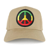 Rasta Peace Symbol Embroidered Iron on Circle Patch Ajustable Baseball Cap