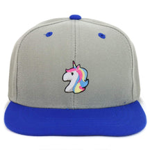 Armycrew Youth Kid's Unicorn Patch Flat Bill Snapback 2-Tone Baseball Cap