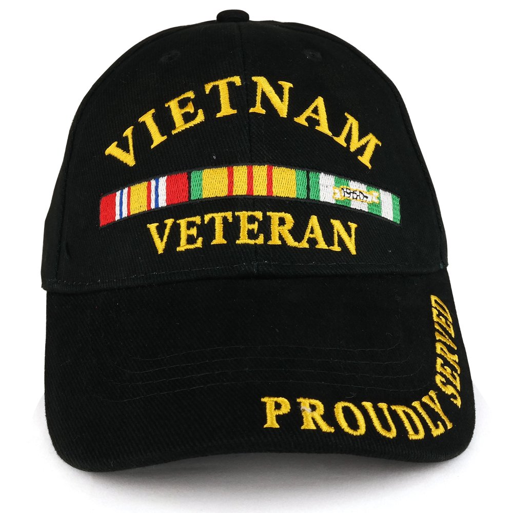 Armycrew Vietnam War Veteran Ribbon Embroidered Structured Cotton Twill Military Cap