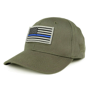 Armycrew USA Thin Blue Line Flag Tactical Patch Structured Operator Baseball Cap