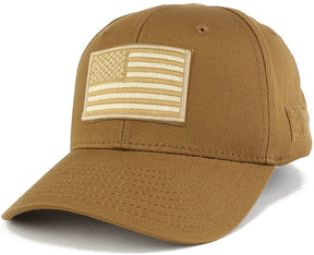 Armycrew US American Embroidered Tactical Coyote 2 Flag Adjustable Structured Operator Cap